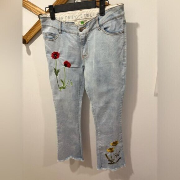 Stella McCartney Floral-Embroidered Flare Jeans - Picture 4 of 14